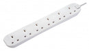 Masterplug – 6位X13A 2米拖板 白色 BSG2N Simple 6 Socket Extension Leads White