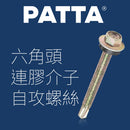 台灣 PATTA 金色六角頭連膠介子自攻螺絲